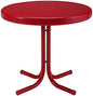 Crosley Furniture Griffith Weather Resistant Retro Metal Outdoor Side Table for Patio, Deck, Porch, Red - color: Red