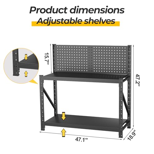 Storage Shelves,Fish Tank Stand Heavy Duty Metal Aquarium Stand for 20 Gallon,Metal Shelving Adjustable Shelves - size: 47.2 H*47.09" W*19" D