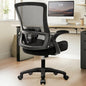 NEO CHAIR Office Desk Gaming Chair Computer High Back Mesh Seat with Rolling Wheels Ergonomic Adjustable Comfy Flip-up Armrests Lumbar Support Height for Home (Black) - color: Black