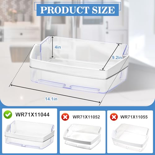 WR71X11044 WR71X11059 Refrigerator Door Shelf Bin (Right Side) ,Compatible with GE Refrigerator Replacement Shelves Replaces PS6011779, AP5656690, 2691847, EAP6011779 Refrigerator Parts & Accessories