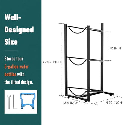 MYLOLF 5 Gallon Water Jug Holder : 4 Tier Water Jug Stand Holder for 5 Gallon Water Dispenser- 5 Gal Water Bottle Storage Rack Organizer for Home Kitchen Garage (3 Tier) - size: 3 Tier