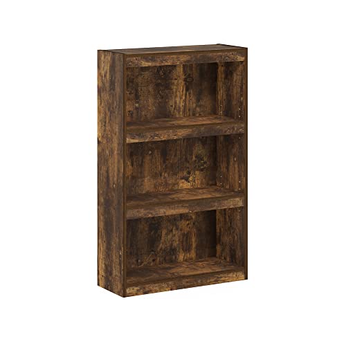Furinno Jaya Enhanced Home Bookcase 3-Tier Adjustable Bookshelf, Amber Pine - color: Amber Pine, size: 3-Tier Thick