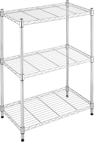 Xcity Storage Shelves, 3 Tier Heavy Duty Metal Shelving Unit, 1050 LBS Adjustable Steel Wire Shelf for Commercial, Pantry, Kitchen, Garage, 12" D x 18" W x 30" H, Chrome - color: Chrome, size: 18"W x 12"D x 30"H, 3-Tier