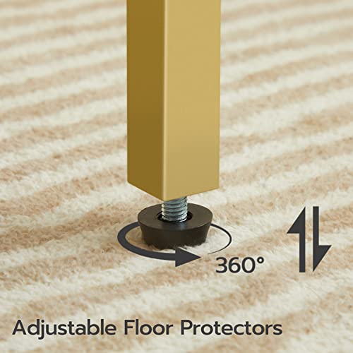 HOOBRO Side Tables Set of 2 with Charging Station and USB Port, Small End Tables for Small Space, 3-Tier Nightstands with Adjustable Shelf, for Living Room, Bedroom, White and Gold DW112BZP201G1 - color: White + Gold