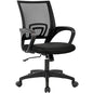 BestOffice Ergonomic Office Chair | Mid-Back Swivel Desk Chair | Black | with Lumbar Support, Adjustable Height & Breathable Backrest | Sponge Seat & Rolling Wheels | for Home, Office | Pack of 1 - color: Black, style: pack of 1