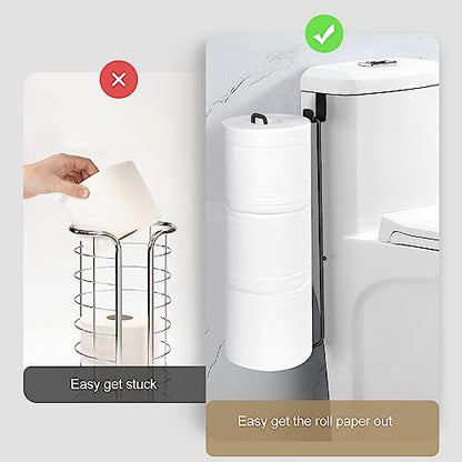 Black Bathroom Toilet Paper Roll Holder for 3 Rolls Tissue, Brushed Nickel, Over The Tank, Self-Adhesive Wall Mount, Stainless Steel (2Pcs) - color: F:hold 3 Rolls Tissue(2pcs,black)