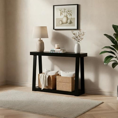 Plank+Beam Classic Console Table with Shelf - 36 inches, Black - color: Black, size: 36 inches
