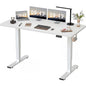 Furmax 63 Inches Electric Height Adjustable Standing Desk Home Office Desk | Large Sit Stand Up Computer Desk Memory Preset with T-Shaped Metal Bracket, White - color: White, size: 63 Inch