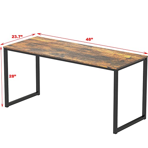 SHW Mission 48-Inch Home Office Computer Desk, Rustic Brown - color: Rustic Brown, size: 48-Inch