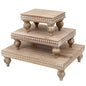 SwallowLiving Wooden Riser for display, Natural, Set of 3 - color: Natural