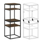 Furinno Simplistic End Side Night Stand/Bedside Table with Stainless Steel Tubes, Stackable Metal Frame, Columbia Walnut - color: Columbia Walnut, style: Stackable Metal Frame