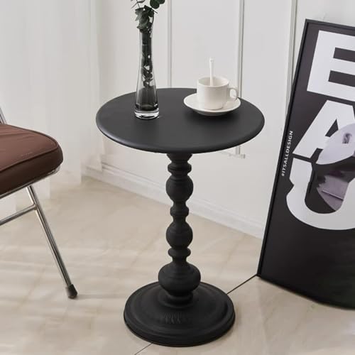 Pedestal Metal Round Side Table, Sofa Table, Small TV Tray Table for The Sofa in The Living Room and Bedroom, Bed, Chair, Mini Coffee Table, Headboard Table, 20.47 (H) *13.77 (W) - color: 1pcs - Black Upgrade Iron Table