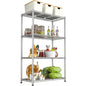 4-Shelf Heavy-Duty Metal Wire Shelving Unit Adjustable Wire Rack 2200LBS Storage Shelves Garage Shelving Storage Shelf Flower Stand for Pantry Laundry Kitchen 14" Dx35.7 Wx59 H - size: 4-Tier-Silver[14" D x 35.7" W x 59" H]