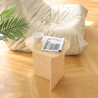 AWASEN Small Side Table, Mini End Table Living Room, Natural | Modern Accent Table with Unique Tabletop, Short Bedside Table for Small Spaces - color: Natural