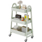 DUMOS 3 Tiers Metal Rolling Utility Cart with Lockable Wheels, Mobile Storage Organizer, Utility Shelving Unit for Kitchen, Office, Bathroom, Laundry, Narrow Places, Light Green - color: 3-tier Green