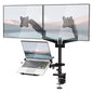 WALI Triple Arm Laptop and Dual Monitor Desk Mount for 17" Notebook and Up to 32" Screens, Adjustable Monitor Arms with Tilt Swivel Rotation, VESA 75x75 100x100, Black (GSDM003LP) - size: Triple, style: Fully Adjustable Desk Mount