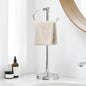 Stand Hand Towel Holder, Countertop Towel Bar, Polished Chrome | 17 Inch Bathroom Towel Hanger, Freestanding Vanity Counter Top Towel Holder, Towel Ring Hardware Accessories, Stainless Steel - color: Polished Chrome