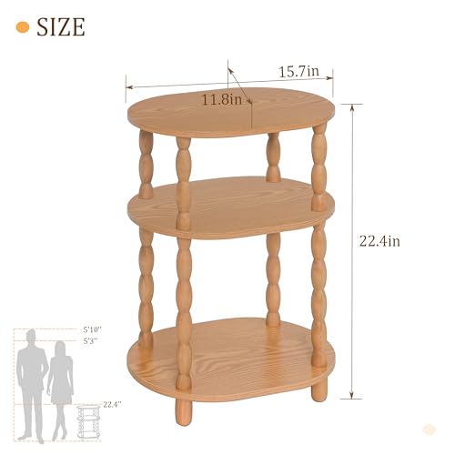 MaxSmeo End Table, Small Side Table for Small Spaces, Modern Oval Night Stand Accent Table for Living Room, Bedroom, Brown - color: Brown
