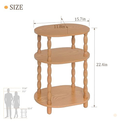 MaxSmeo End Table, Small Side Table for Small Spaces, Modern Oval Night Stand Accent Table for Living Room, Bedroom, Brown - color: Brown