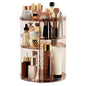 Rotating Makeup Organizer, DIY 8 Adjustable Layers Spinning Skincare Storage, Cosmetic Display Case with Brush Holder and Perfume Tray, Multi-Function Vanity Bathroom Countertop Organizer Clear Coffee - color: Clear Coffee