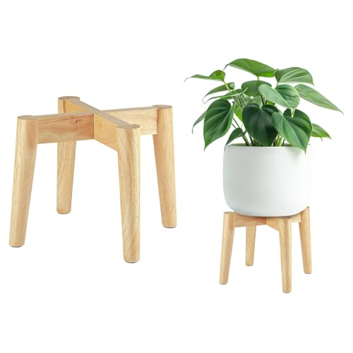 Wood 7.5" x 9.8" Plant Stand Indoor Outdoor, Wooden Single Floor Plant Pot Holder, Natural Plant Stand, Assembly Required (Excluding Potted Plants) - color: Natural, size: 7.5" H x 9.8" W