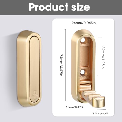 Folding Coat Hooks, 2 Pcs Foldable Gold Wall Hooks Heavy Duty Foldable Hook Bathroom Towel Hooks Robe Hooks Wall Mounted for Hanging Coat Towels Clothes Hat Bags Keys - color: Gold, size: 2 Pcs
