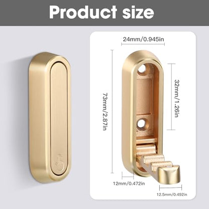 Folding Coat Hooks, 2 Pcs Foldable Gold Wall Hooks Heavy Duty Foldable Hook Bathroom Towel Hooks Robe Hooks Wall Mounted for Hanging Coat Towels Clothes Hat Bags Keys - color: Gold, size: 2 Pcs