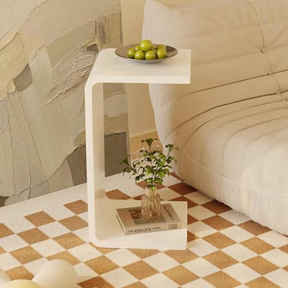 Acrylic 24" Desk-Multipurpose Modern Furniture for Use as Lap desks,Side/End Table in Living Rooms, Bedrooms and Offices,14" D x 24" W x 12" H (White) - size: White