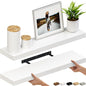 Ballucci Floating Shelves, 36" Wood Wall Shelf Set of 2, with Invisible Brackets for Bathroom, Living Room, Bedroom, Kitchen, Nursery, 6" Deep, White - color: White, size: 35.4 inches