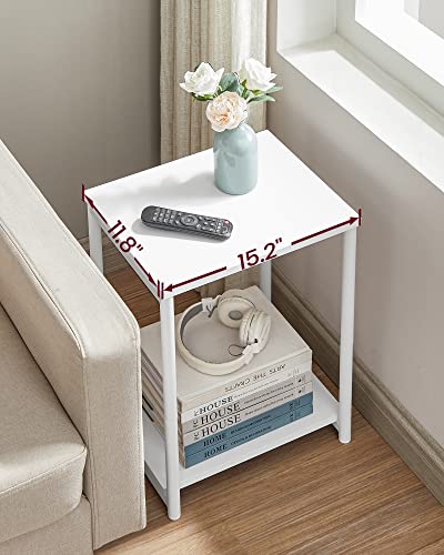 VASAGLE Side Tables Set of 2, Small End Table, Nightstand for Living Room, Bedroom, Office, Bathroom, White ULET272W14 - color: White