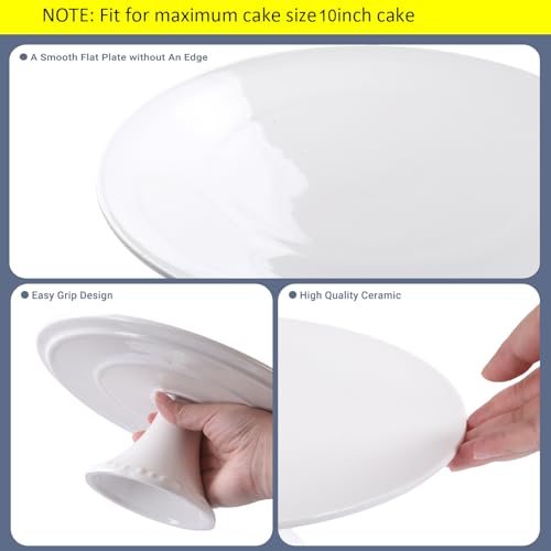 White Porcelain Cake Stand 10 Inch, Round Dessert Stand, Display Cupcake Stand for Party, Weddings, Birthday, Baby Shower - color: 9 Inch (1 Tier)