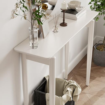 AQIMUELE Wood Console Table White Entryway Table, Thin Console Table, Sofa Tables for Living Room (39.4'') - color: White, size: 39.4"W x 11.8"D x 29.9"H