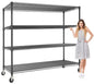 Garvee 4-Tiers Storage Shelves 2640LBS Heavy Duty Metal Shelves with Wheels - size: 59.06"W x 73.87"H x 23.92"D