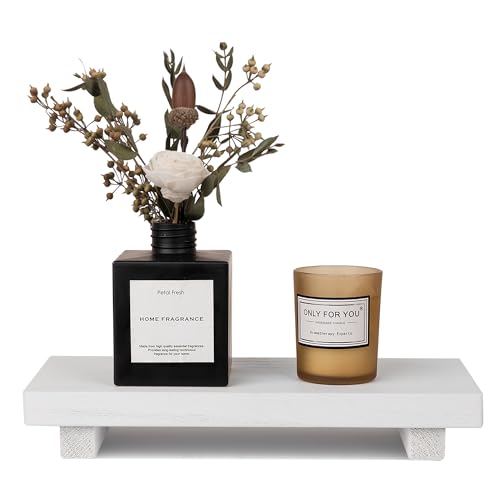 Wood Bathroom Tray Farmhouse Decor Kitchen Soap Holder, 10"x4.5" White | Waterproof, Lightweight, Easy Clean, Small Wooden Riser Pedestal Stand Accessories for Office Desk, Vanity, Counter, Sink - color: White, size: 10" x 4.5" x 1.6"