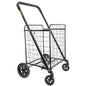 dbest Products Cruiser Cart Deluxe 2 Shopping Grocery Rolling Folding Laundry Basket on Wheels Foldable Utility Trolley Compact Lightweight Collapsible, Black - color: Black, style: Deluxe 2