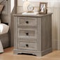 Night Stand with 3 Drawers, 18 Inch Wide End Table with Charging Station, Farmhouse Nightstand, Bedside End Tables Living Room, End Tables with Storage for Bedroom, Greige - color: Greige