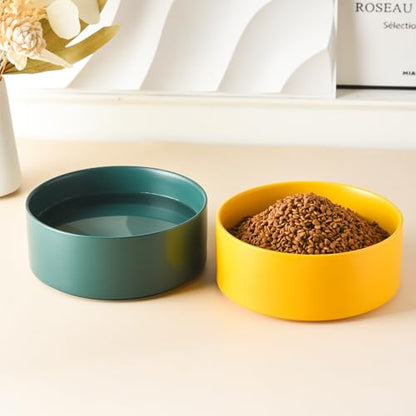 8'' Ceramic Dog Bowl - 70Oz Classic Dogs Food & Water Bowl for Medium and Large Breeds, Heavy-Duty Non-Slip Dog Dish, Food Grade Stoneware Pet Bowl, Dishwasher & Microwave Safe, Yellow - color: Bowl - Yellow, size: 8 inch