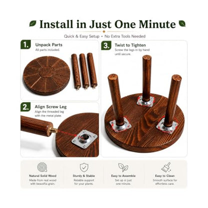 5-Piece Decorative Plant Stand Set Indoor Outdoor, 7-16 Inch Plant Stool Tables for Living Room, Balcony, Patio, Porch, Multi-Level Plant Display Furniture