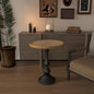 vistavie 23" Retro Round End Table French Country Wood Metal Pedestal | Durable Metal Legs, Raised Rim Design, Distinctive Aged Finish, Living Room Easy Assembly - color: Nature Set of 1