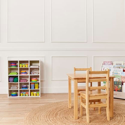 ECR4Kids Streamline 15 Cubby Tray Storage Cabinet, 5x3, Classroom Furniture, White Wash - color: White