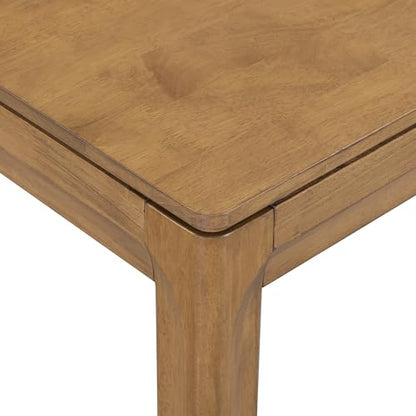 NTC Flow Modern Wooden Rectangle Desk Table with Hidden Drawer – Waterproof & Heat Resistant - Teak Look - color: Teak Look, size: 47 Inch, style: Desk