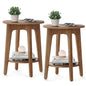 VASAGLE MAEZO Collection - Set of 2 Side Tables, 2-Tier Small Round End Tables, Nightstands with Tapered Legs, Curved Transitions, for Small Spaces, Living Room, Bedroom, Honey Brown ULET289K01 - color: Honey Brown, size: 2 pack