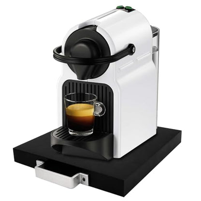 Wood Appliance Slider with Rolling Wheels - Coffee Maker Stand for Kitchen Counter Organization - Fits Air Fryer, Mixer, Toaster - Smooth Glide Tray - color: Black