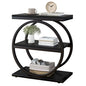 IBUYKE Narrow End Table with 3 Storage Shelves, Industrial Sofa Side Table, Double Round Metal Frames, Slim Nightstand and Bedside Table for Bedroom, Living Room, Black UTMJ418B - color: Black