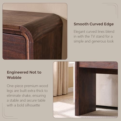 Aitjunz 63'' Console Table with 3 Drawers, Modern Entryway Table with Curved Profile Design, Narrow Long Wood Sofa Table Behind Couch Table for Living Room, Hallway, Foyer, Brown - color: Brown