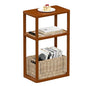 YGYQZ Rattan End Table, 3-Tier Narrow Side Table with Storage, Brown | Space-Saving Design, Slim Storage, Sturdy Construction, Modern Style, Ideal for Living Rooms & Bedrooms - color: Narrow-brown