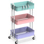 Simple Houseware 3-Tier Heavy Duty Metal Utility Rolling Cart, Multicolor - color: Muticolor