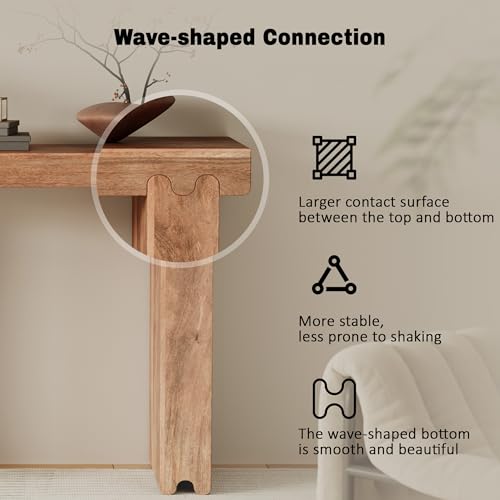 Merax Farmhouse Mango Wood Entryway Table, Minimalist Narrow Console Tables for Hallway, Living Room, Foyer, Easy Assemble, Honey - color: Honey