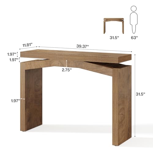 Tribesigns 40-Inch Console Table for Entryway, Farmhouse Sofa Console Behind Couch, Small Entry Table for Hallway, Foyer, Living Room, Natural Brown - color: Brown