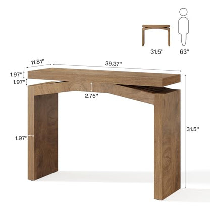 Tribesigns 40-Inch Console Table for Entryway, Farmhouse Sofa Console Behind Couch, Small Entry Table for Hallway, Foyer, Living Room, Natural Brown - color: Brown